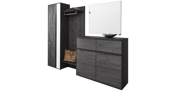 GARDEROBE 4-teilig  in 235/196/39 cm  - Anthrazit, Design, Glas/Holz (235/196/39cm) - Johann Jakob