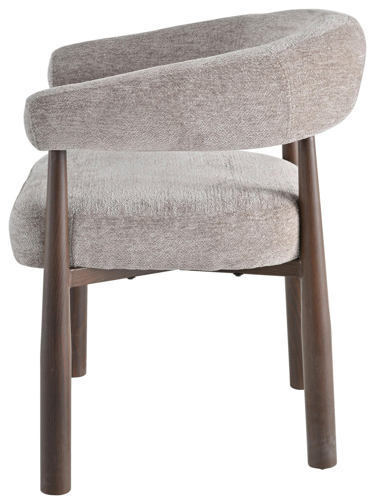 ARMLEHNSTUHL   Webstoff  Beige, Walnussfarben  - Beige/Walnussfarben, MODERN, Textil/Metall (61/75/61cm) - Livetastic