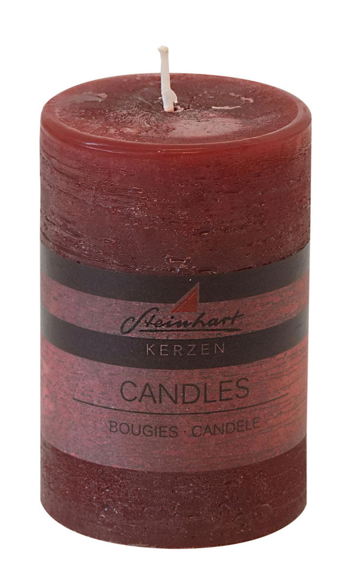 STUMPENKERZE 6,8/10 cm  - Dunkelrot, Basics (6,8/10cm) - Steinhart