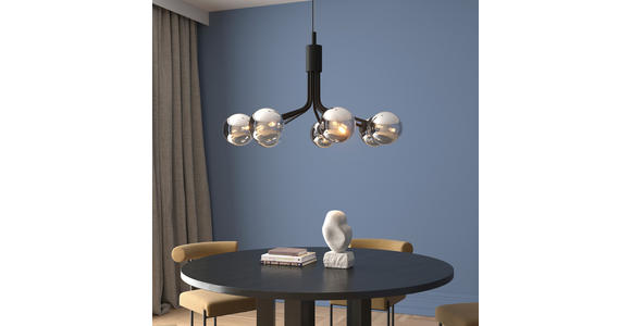 HÄNGELEUCHTE 65/150 cm  - Dunkelgrau, Design, Glas/Metall (65/150cm) - Novel