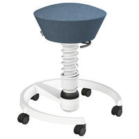 BÜROHOCKER Wollmischung mel. Blau, Weiß  - Blau/Weiß, Basics, Kunststoff/Textil (55/45,66/55cm) - Aeris
