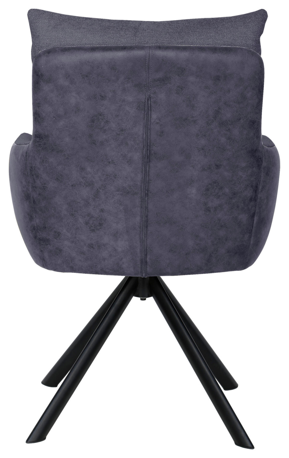 ARMLEHNSTUHL  in Eisen Leinenoptik  - Dunkelgrau/Schwarz, Design, Textil/Metall (59/91/66cm) - Hom`in