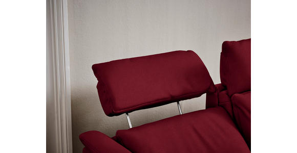 TRAPEZSOFA in Mikrofaser Rot  - Rot/Schwarz, KONVENTIONELL, Textil/Metall (221/103/95cm) - Dieter Knoll