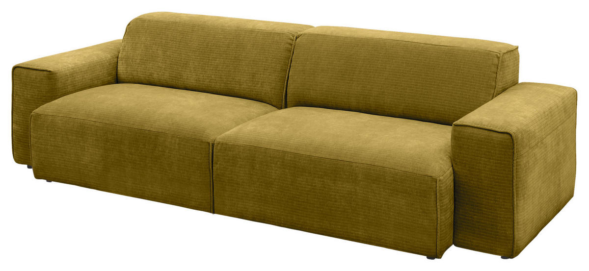BIGSOFA Chenille Dunkelgelb  - Dunkelgelb/Schwarz, Design, Kunststoff/Textil (238/71/101cm) - Pure Home Lifestyle