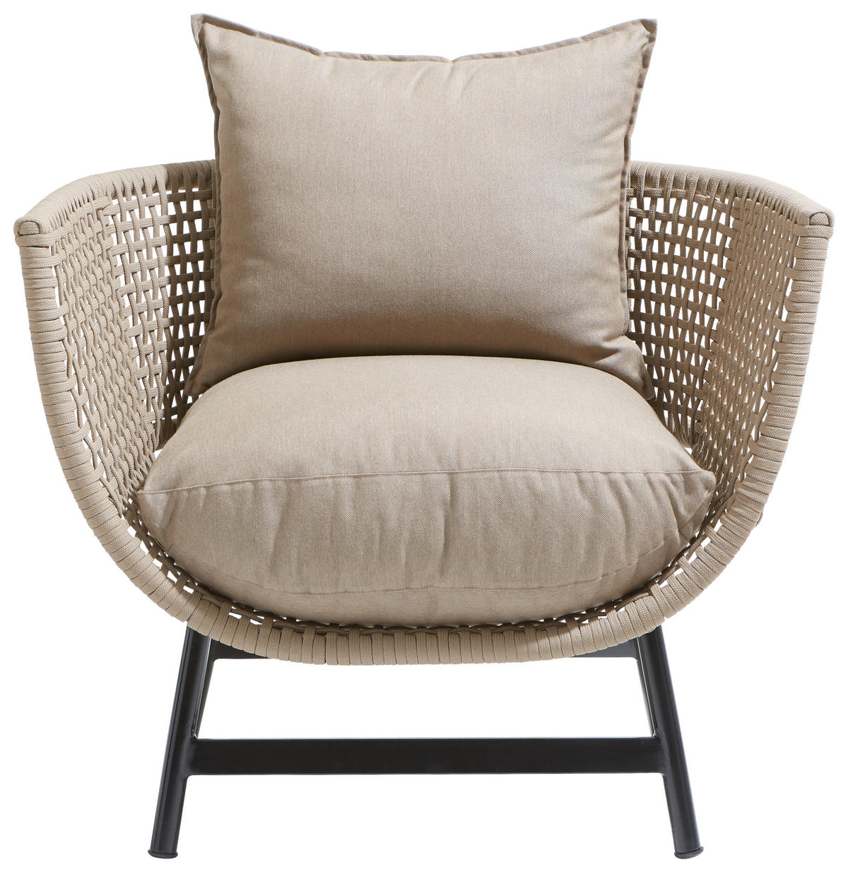 LOUNGESESSEL Schwarz, Taupe  - Taupe/Schwarz, MODERN, Kunststoff/Textil (90/75/70cm) - Jan Kurtz