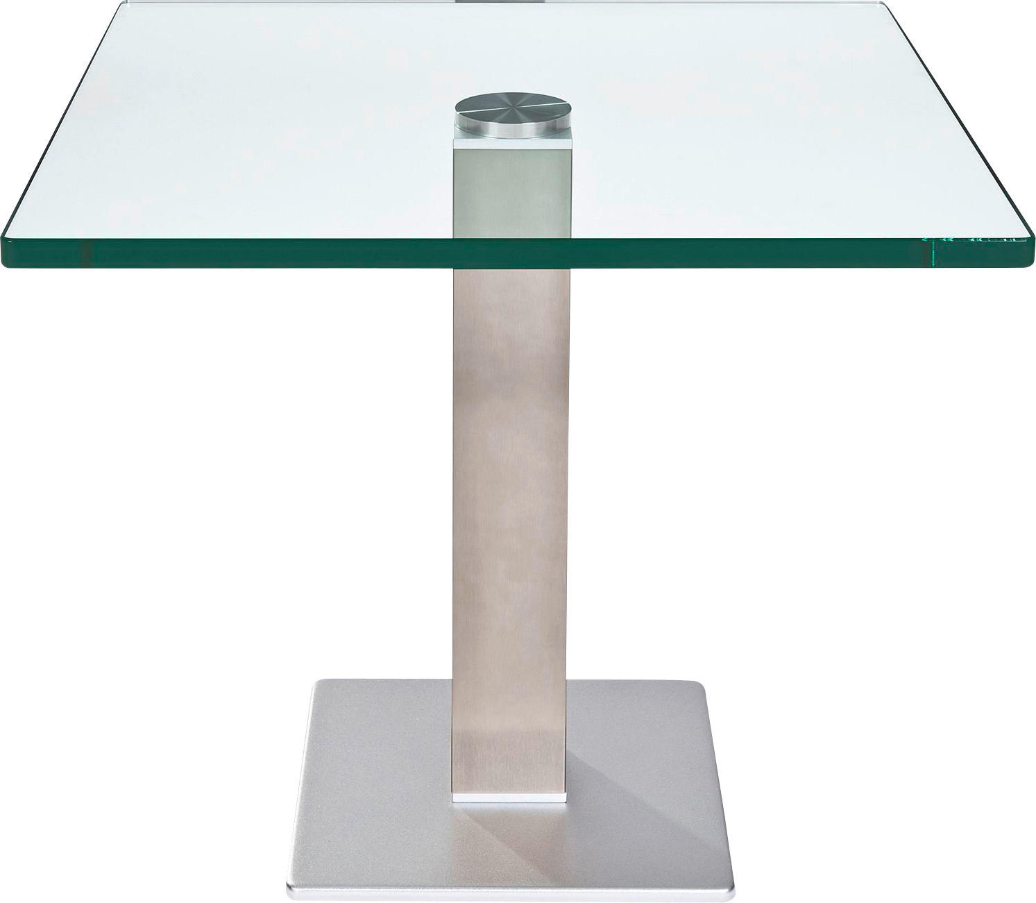 BEISTELLTISCH in Metall, Glas 60/60/51 cm  - Nickelfarben, Basics, Glas/Metall (60/60/51cm)