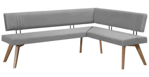 ECKBANK 180/160 cm  in Hellgrau, Wildeiche  - Wildeiche/Eichefarben, Design, Holz/Textil (180/160cm) - Venda