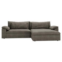 ECKSOFA  in Webstoff Graubraun  306/198 cm  - Graubraun/Schwarz, MODERN, Kunststoff/Textil (306/198cm) - Carryhome