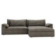 ECKSOFA  in Webstoff Graubraun  306/198 cm  - Graubraun/Schwarz, MODERN, Kunststoff/Textil (306/198cm) - Carryhome