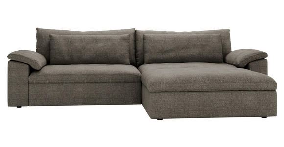 ECKSOFA  in Webstoff Graubraun  306/198 cm  - Graubraun/Schwarz, MODERN, Kunststoff/Textil (306/198cm) - Carryhome