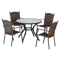 GARTENSET 5-teilig  - Graphitfarben/Braun, MODERN, Kunststoff/Metall - Gardenson