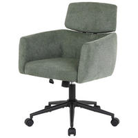 DREHSTUHL Mikrofaser Grün  - Schwarz/Grün, MODERN, Holz/Kunststoff (62/92/100/63cm) - MID.YOU