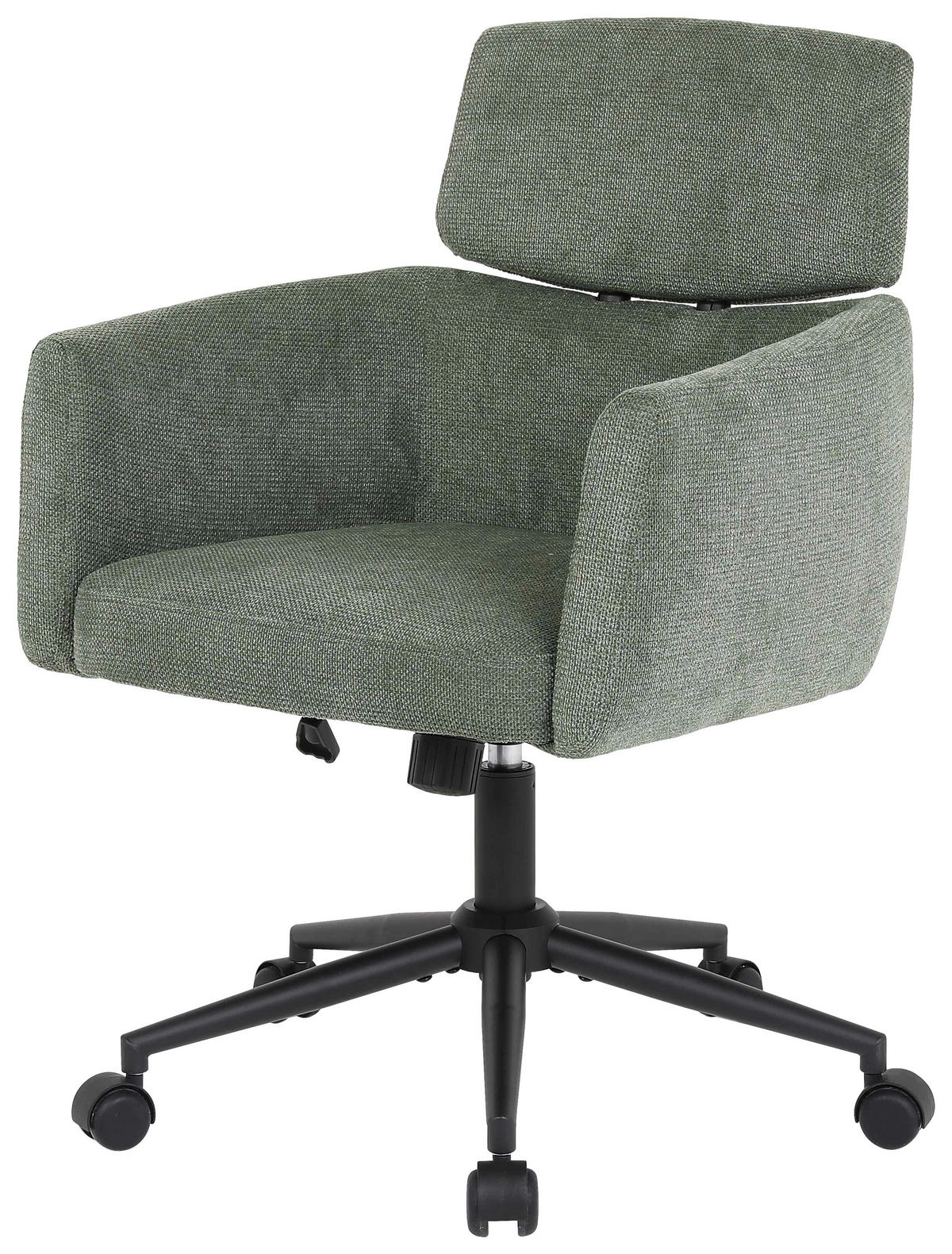 DREHSTUHL Mikrofaser Grün  - Schwarz/Grün, MODERN, Holz/Kunststoff (62/92/100/63cm) - MID.YOU