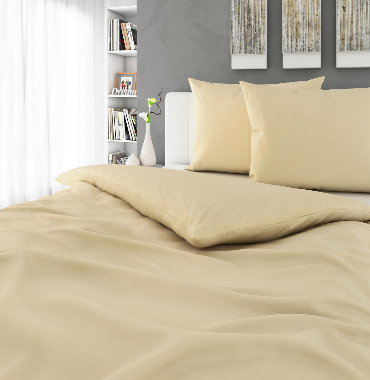 POVLEČENÍ, satén, žlutá, 200/200 cm - žlutá, Basics, textil (200/200cm) - Novel