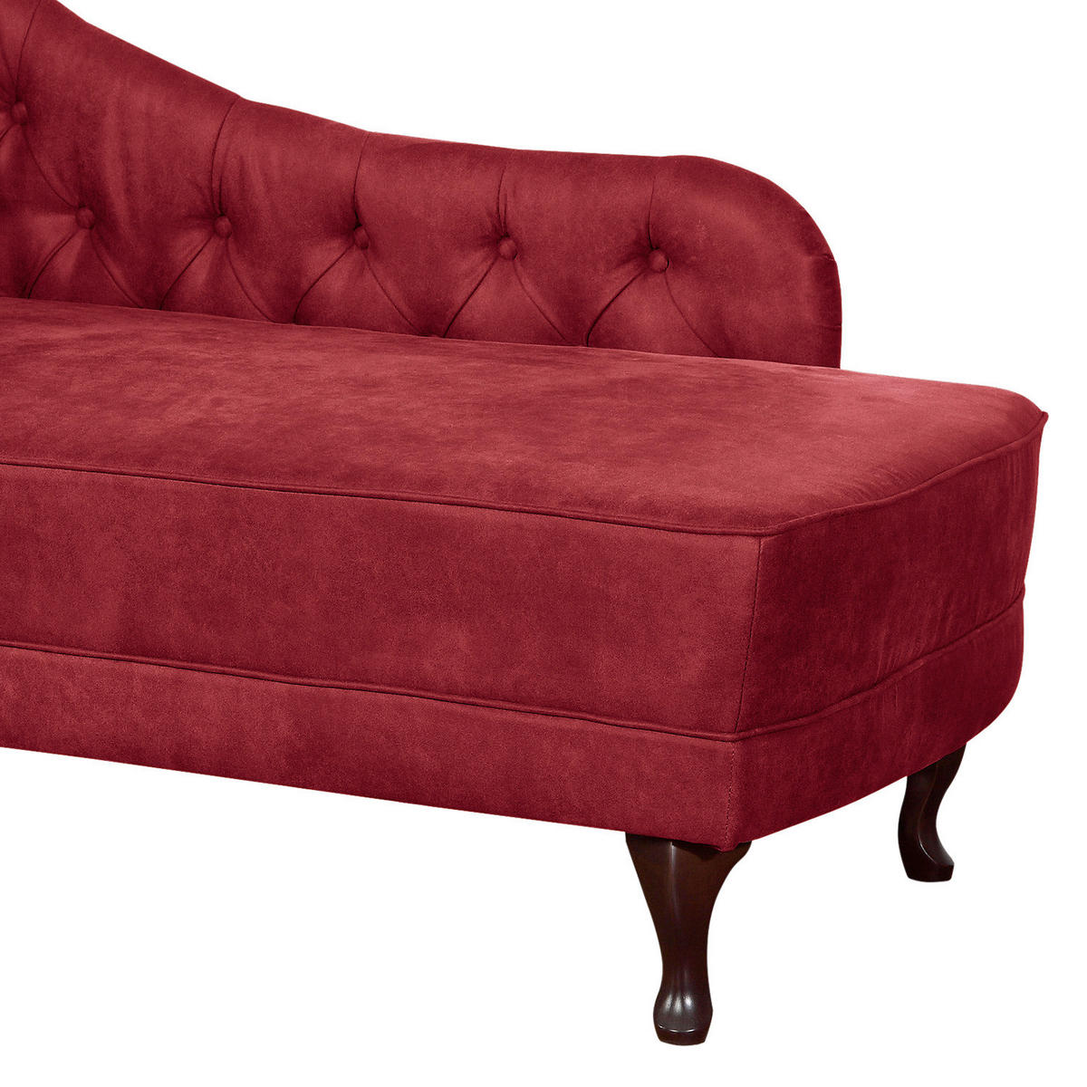 RÉCAMIERE Lederlook Rostfarben  - Rostfarben/Braun, Design, Holz/Textil (185/93/75cm) - Livetastic