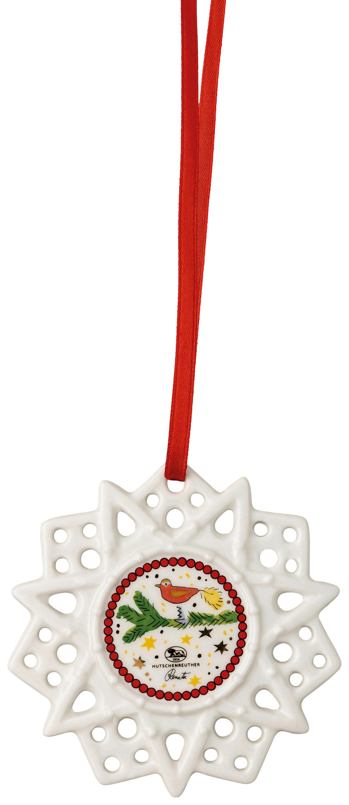 Schmuckstern Hund 2024  - Multicolor/Weiß, MODERN, Keramik (7,8cm) - Hutschenreuther