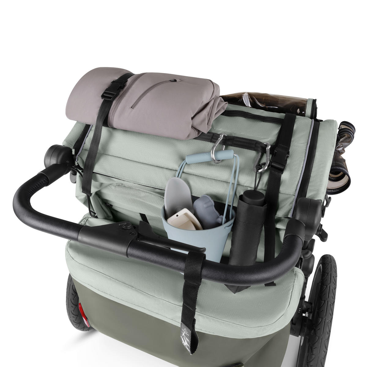 FAHRRADANHÄNGER   Tour 2  - Salbeigrün, Basics, Textil (81/53/56cm) - ABC Design