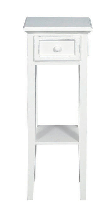 BEISTELLTISCH 25/25/67 cm Paulownia Weiß quadratisch  - Weiß, LIFESTYLE, Holz (25/25/67cm)