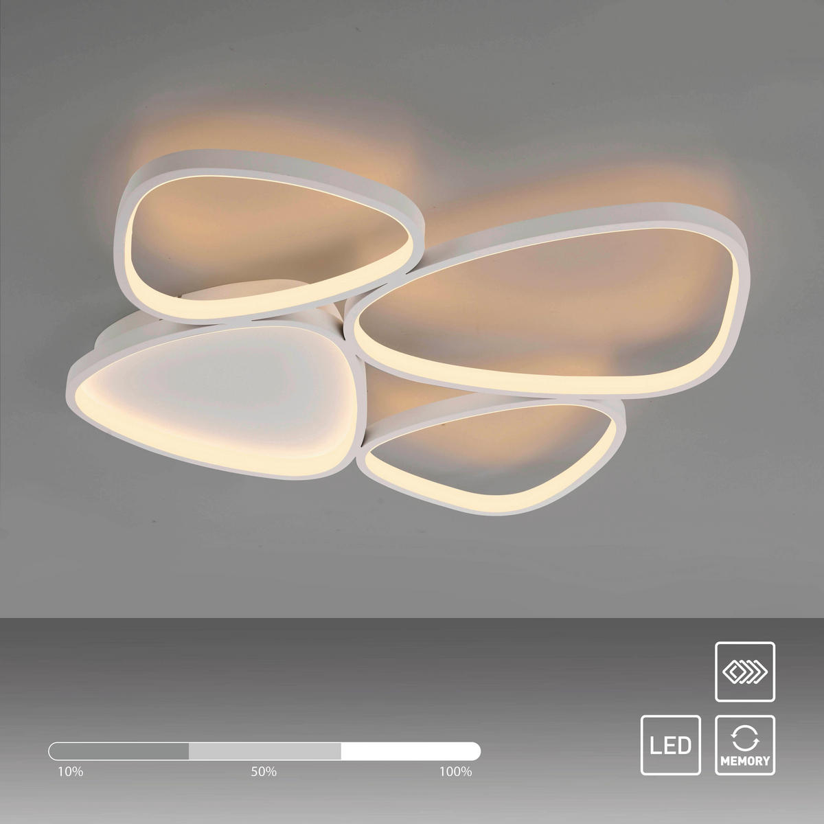 LED-DECKENLEUCHTE 69,5/66/6,2 cm   - Weiß, Design, Kunststoff/Metall (69,5/66/6,2cm) - Schöner Wohnen
