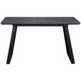 ESSTISCH Grau, Schwarz rechteckig  ausziehbar  - Schwarz/Grau, Design, Holzwerkstoff/Metall (140-180/90/76cm) - Carryhome