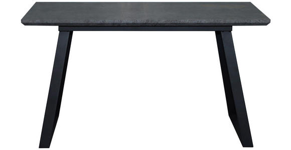 ESSTISCH Grau, Schwarz rechteckig  ausziehbar  - Schwarz/Grau, Design, Holzwerkstoff/Metall (140-180/90/76cm) - Carryhome
