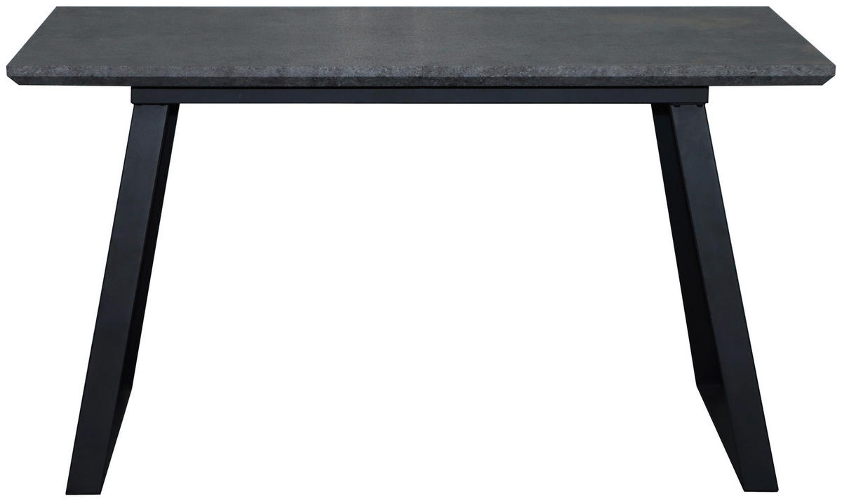 ESSTISCH Grau, Schwarz rechteckig  ausziehbar  - Schwarz/Grau, Design, Holzwerkstoff/Metall (140-180/90/76cm) - Carryhome