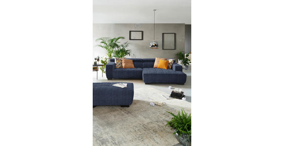 ECKSOFA  in Webstoff Dunkelblau  279/182 cm  - Schwarz/Dunkelblau, KONVENTIONELL, Textil/Metall (279/182cm) - Hom`in
