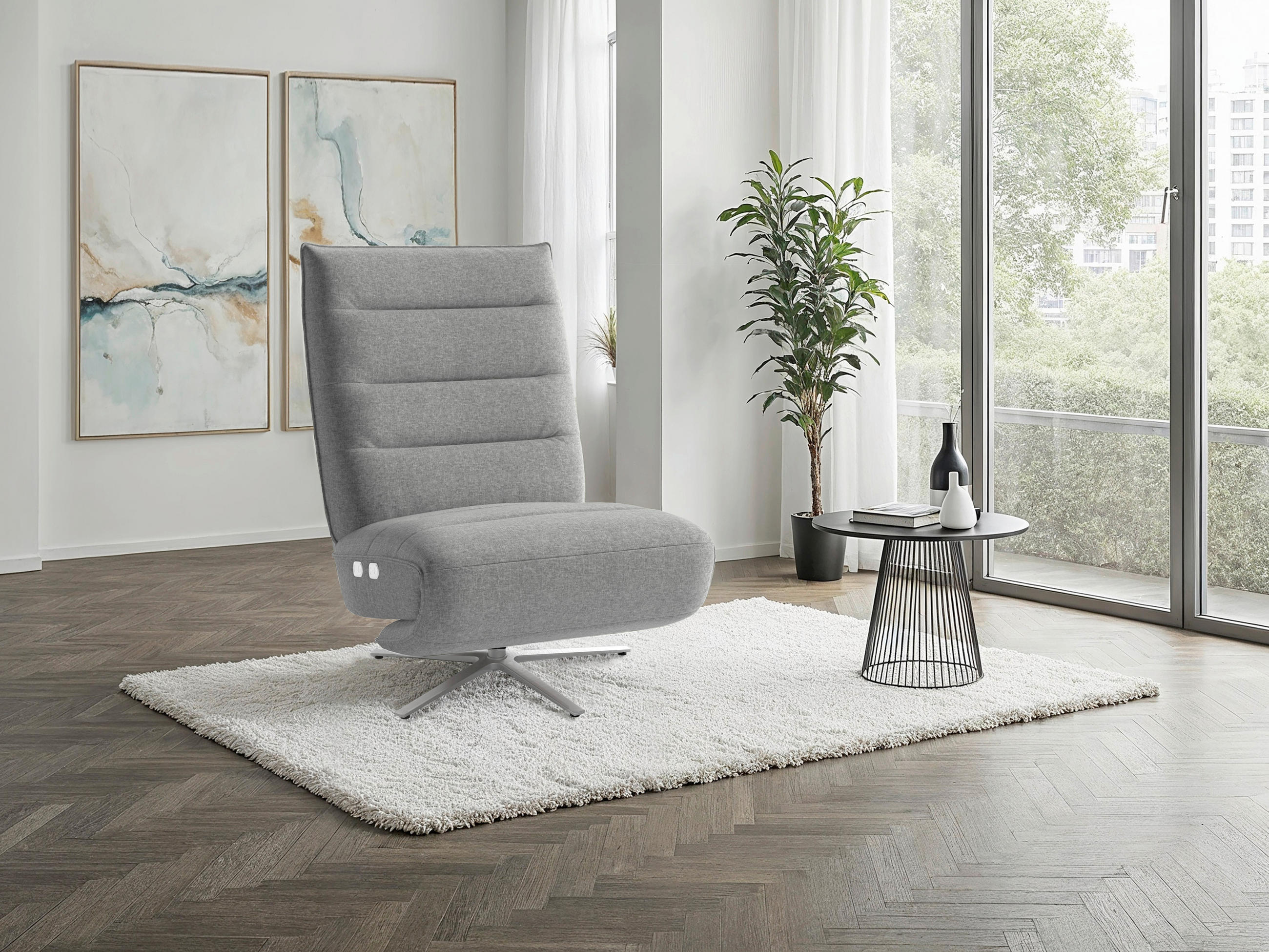 Sit & More RELAXAČNÍ KŘESLO, textil, šedá