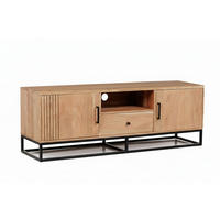 LOWBOARD  160/55/40 cm 1 Schublade(n)  - Schwarz/Naturfarben, Design, Holz/Metall (160/55/40cm) - Livetastic