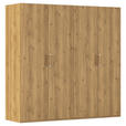 DREHTÜRENSCHRANK 201/197/60 cm 4-türig Eichefarben  - Eichefarben/Silberfarben, Design, Holzwerkstoff/Kunststoff (201/197/60cm) - Novel
