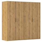 DREHTÜRENSCHRANK 201/197/60 cm 4-türig Eichefarben  - Eichefarben/Silberfarben, Design, Holzwerkstoff/Kunststoff (201/197/60cm) - Novel