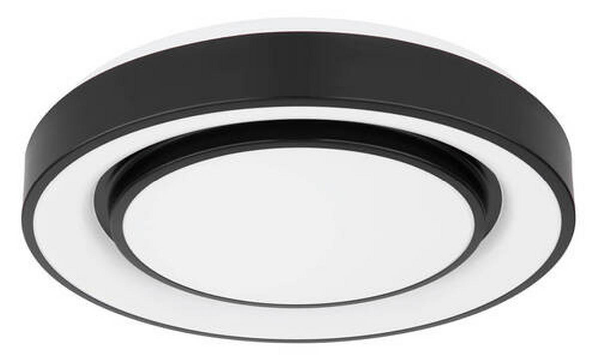 LED-DECKENLEUCHTE  38/7.5 cm    - Opal/Schwarz, Design, Kunststoff/Metall (38/7.5cm) - Globo