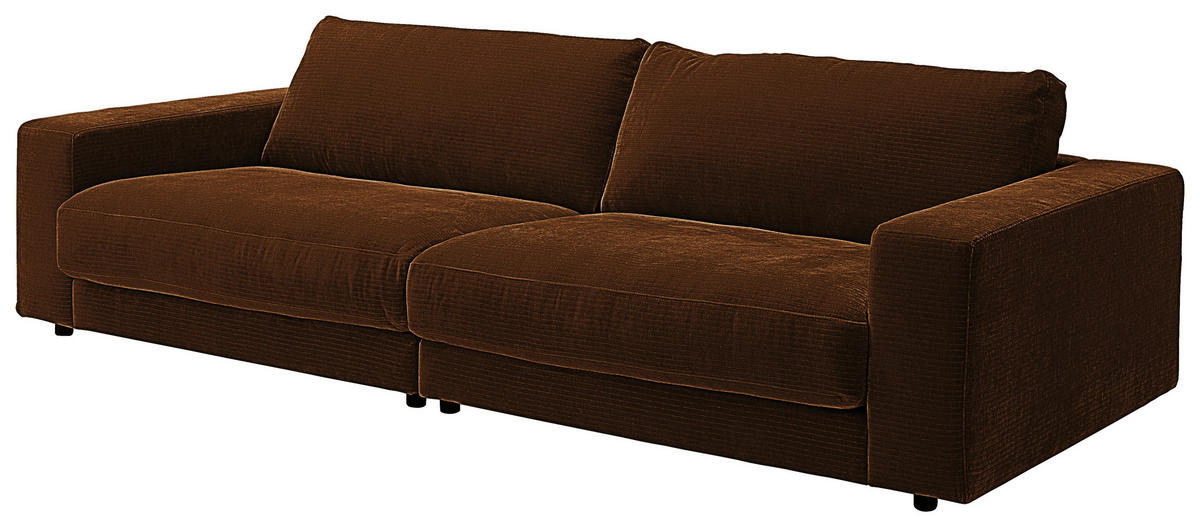 3-SITZER-SOFA in Chenille Messingfarben  - Messingfarben/Schwarz, Design, Kunststoff/Textil (290/86/127cm) - Lomoco