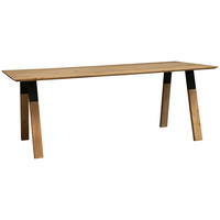 ESSTISCH in Holz, Metall 200/76/100 cm  - Schwarz/Naturfarben, MODERN, Holz/Metall (200/76/100cm) - Livetastic