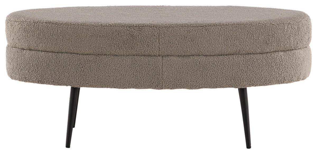 HOCKERBANK in Metall, Textil Greige  - Greige/Schwarz, Design, Textil/Metall (100/41/40cm) - Livetastic