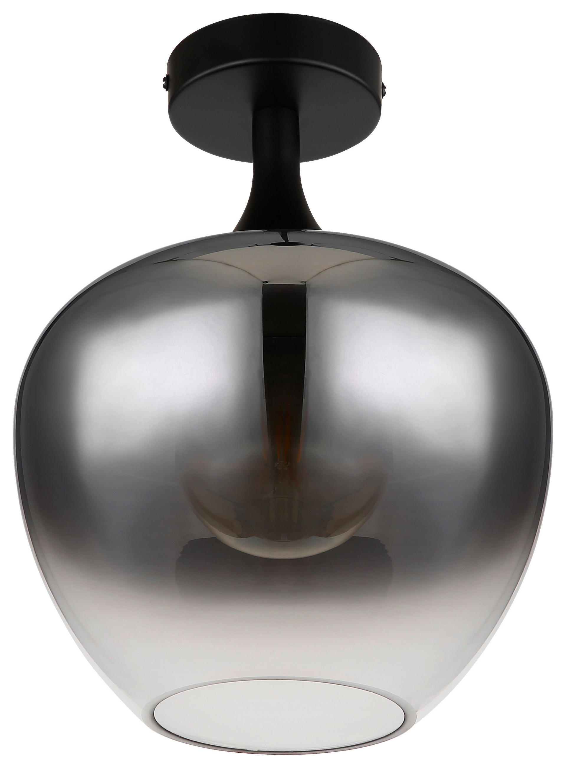 DECKENLEUCHTE 24/31,5 cm   - Schwarz, Design, Glas/Metall (24/31,5cm) - Collet's Monde