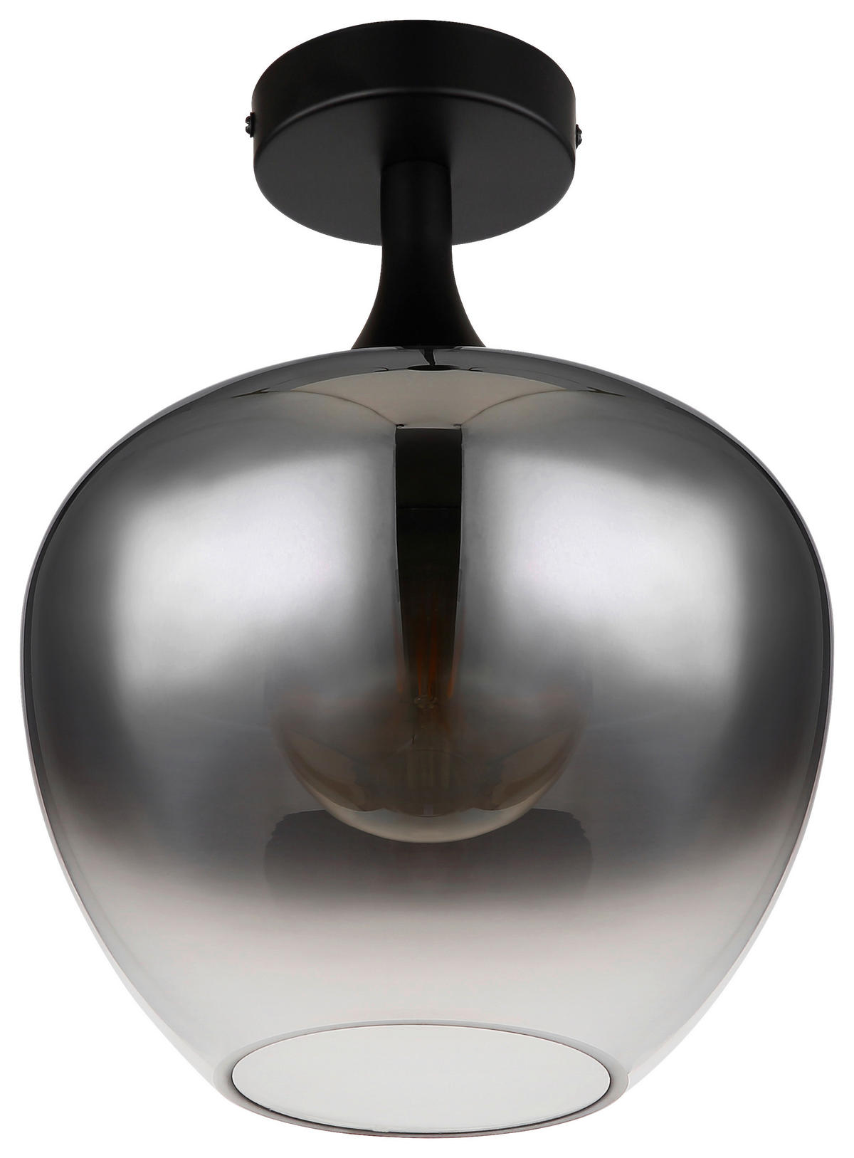 DECKENLEUCHTE 24/31,5 cm   - Schwarz, Design, Glas/Metall (24/31,5cm) - Collet's Monde