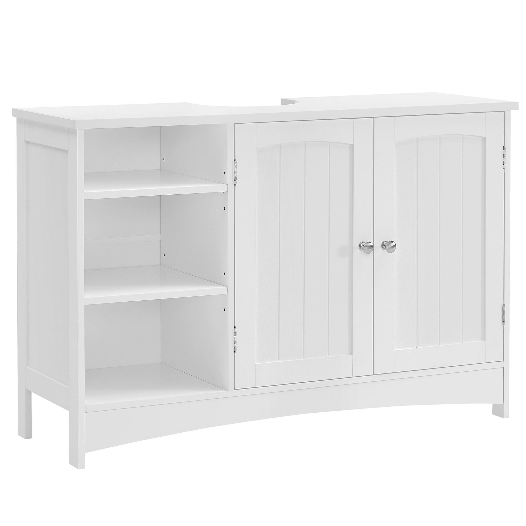 WASCHBECKENUNTERSCHRANK 90/60/30 cm  - Chromfarben/Weiß, MODERN, Holzwerkstoff/Metall (90/60/30cm) - MID.YOU