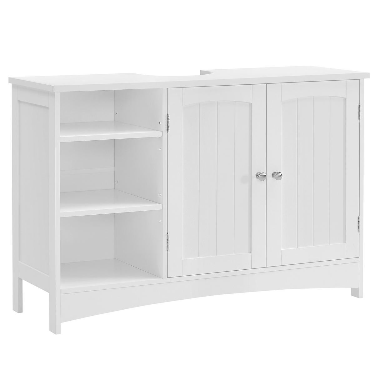 WASCHBECKENUNTERSCHRANK 90/60/30 cm  - Chromfarben/Weiß, MODERN, Holzwerkstoff/Metall (90/60/30cm) - MID.YOU