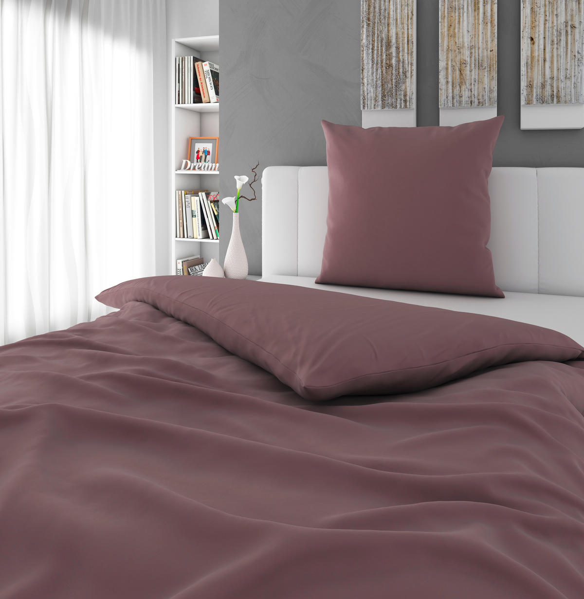 BETTWÄSCHE Renforcé 155/220 cm  - Mauve, Textil (155/220cm) - Esposa