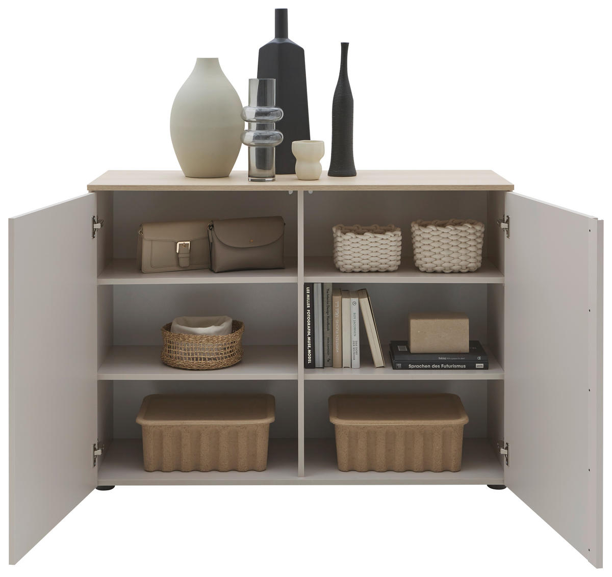 SIDEBOARD  in 120,2/89/43 cm  - Kaschmir/Eichefarben, Design, Holzwerkstoff/Kunststoff (120,2/89/43cm) - Voleo