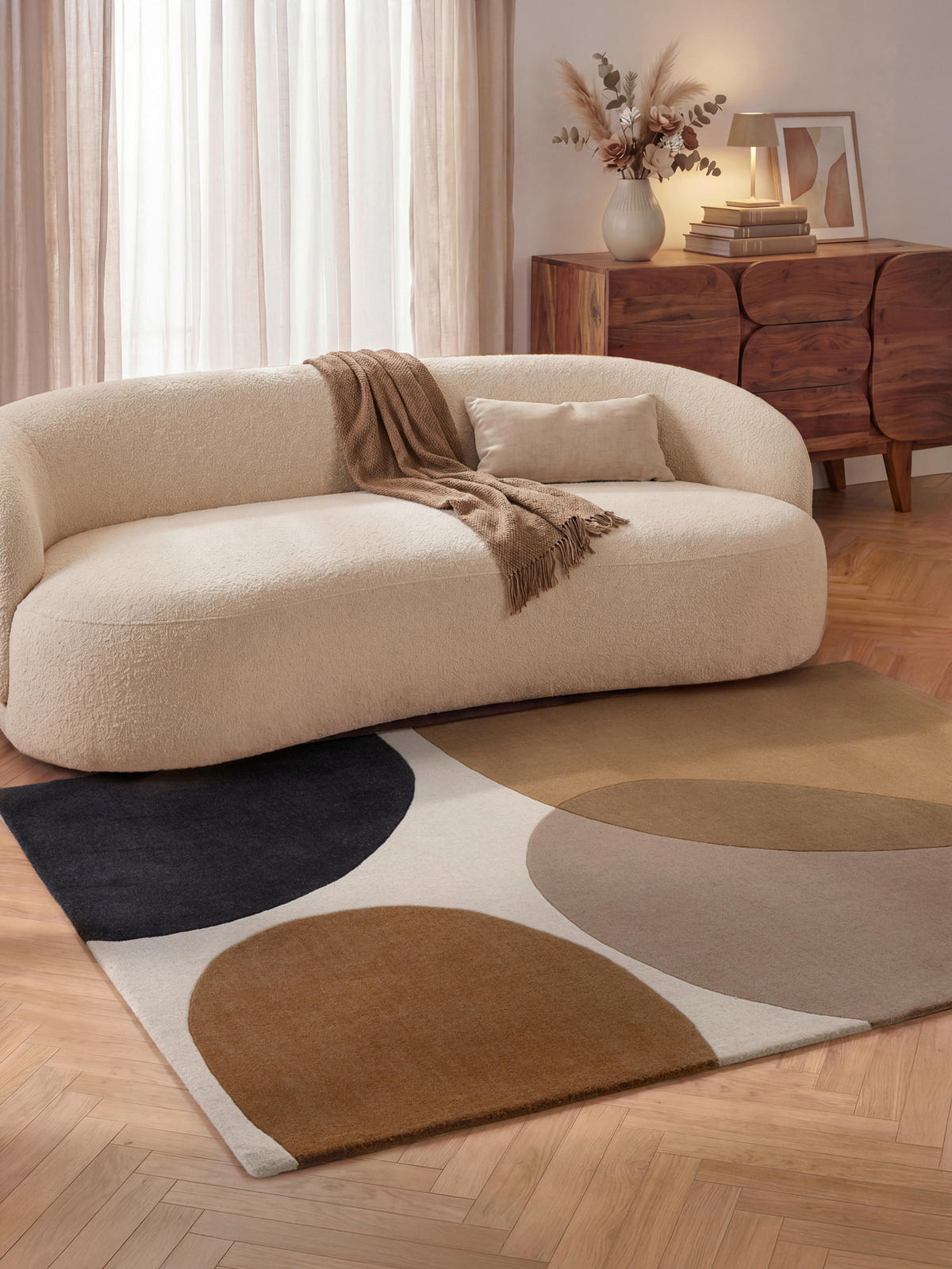 WOLLTEPPICH 200/290 cm Kollektion 1876 Ruvia Braun, Creme, Schwarz rechteckig  - Creme/Schwarz, Basics, Textil (200/290cm) - Villeroy & Boch