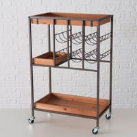 SERVIERWAGEN in Naturfarben, Schwarz  - Schwarz/Naturfarben, Basics, Holzwerkstoff/Metall (500/30/78cm) - Ambia Home