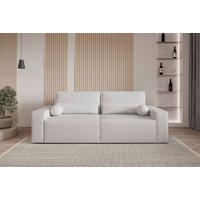 SCHLAFSOFA BRAZIL SOFA in Bouclé Hellgrau  - Silberfarben/Hellgrau, Design, Textil (248/92/110cm) - MID.YOU