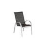 GARTENSTUHL Aluminium Schwarz, Silberfarben  - Silberfarben/Schwarz, ROMANTIK / LANDHAUS, Textil/Metall (56/97/76cm) - Gardenson