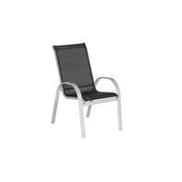 GARTENSTUHL Metall, Textil Schwarz, Silberfarben  - Silberfarben/Schwarz, ROMANTIK / LANDHAUS, Textil/Metall (56/97/76cm) - Gardenson