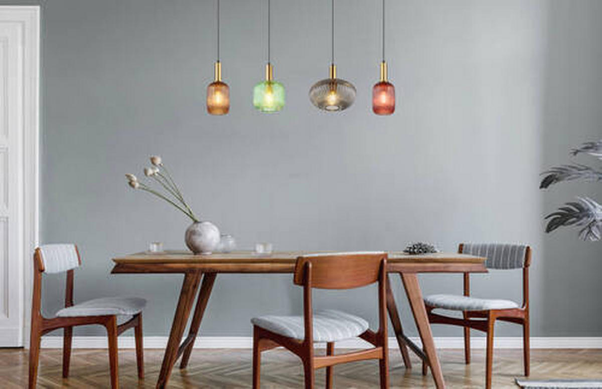 HÄNGELEUCHTE 115/30/120 cm   - Brombeere/Messingfarben, Basics, Glas/Metall (115/30/120cm) - Globo