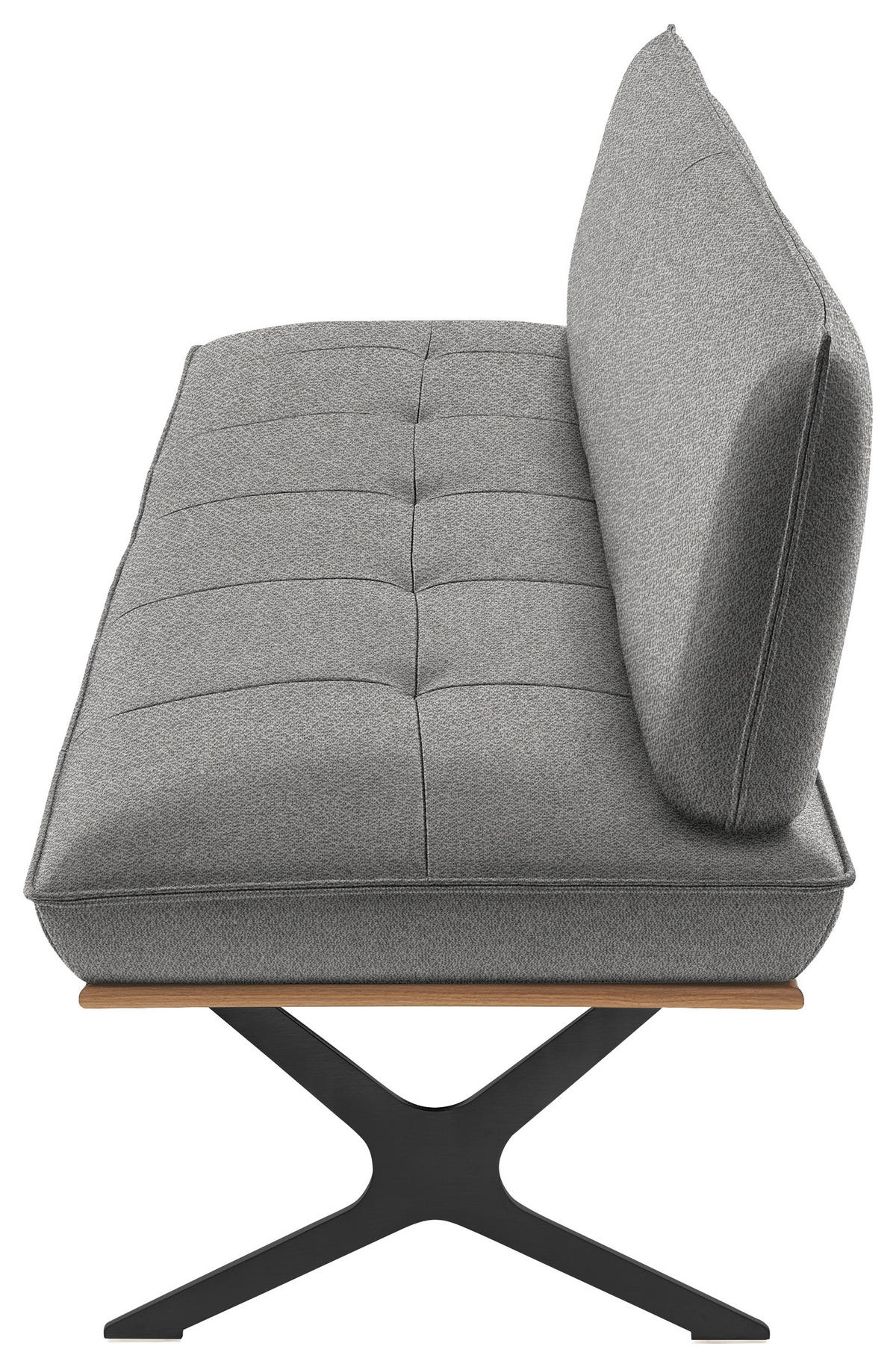 SITZBANK in Holz, Textil Schwarz, Nussbaumfarben, Ecru  - Ecru/Nussbaumfarben, Design, Holz/Textil (214/88/66cm) - Koinor