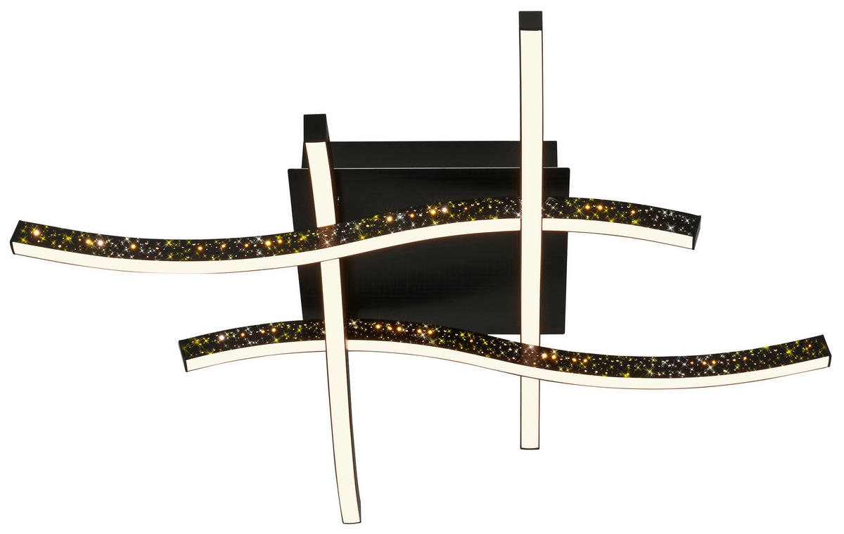 LED-DECKENLEUCHTE Rey 64,5/64,5/10 cm  - Schwarz, Design, Kunststoff/Metall (64,5/64,5/10cm)