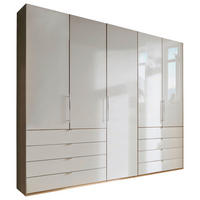 FALTTÜRENSCHRANK  in Eichefarben, Champagner  - Chromfarben/Champagner, KONVENTIONELL, Glas/Holzwerkstoff (250/236/58cm) - Venda